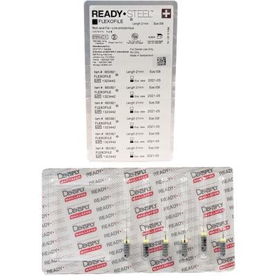 ReadySteel FlexoFile #08, 25mm Stainless Steel - Pre-Sterilized, 6/Pk. Safe-ended non-cutting Batt