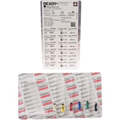 ReadySteel Hedstrom File 25mm #15-40, 6/Pk. Stainless steel with ISO color coded plastic handles