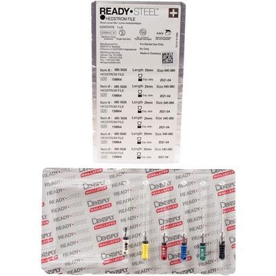 ReadySteel Hedstrom File 31mm #15-40, 6/Pk. Stainless steel with ISO color coded plastic handles