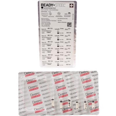 ReadySteel Hedstrom File 25mm #15 - White, 6/Pk. Stainless steel with ISO color coded plastic