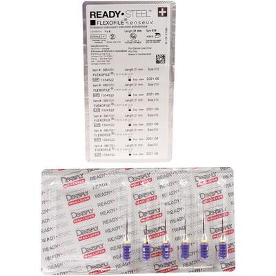 ReadySteel Senseus FlexoFile #10, 31mm Stainless Steel - Pre-Sterilized 6/Pk. Unique, silicone