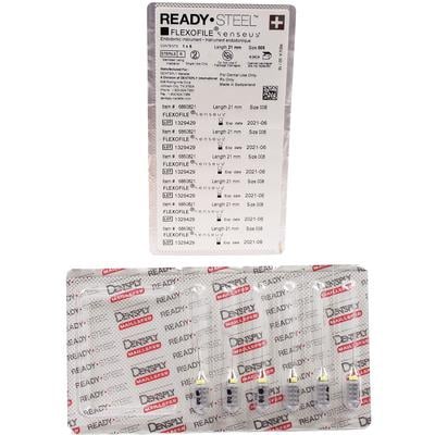 ReadySteel Senseus FlexoFile #08, 21MM Stainless Steel - Pre-Sterilized 6/Pk. Unique, silicone