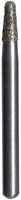 Midwest FG #1169D.009 Medium Grit, Round End Taper Diamond Bur. Package of 5 Burs