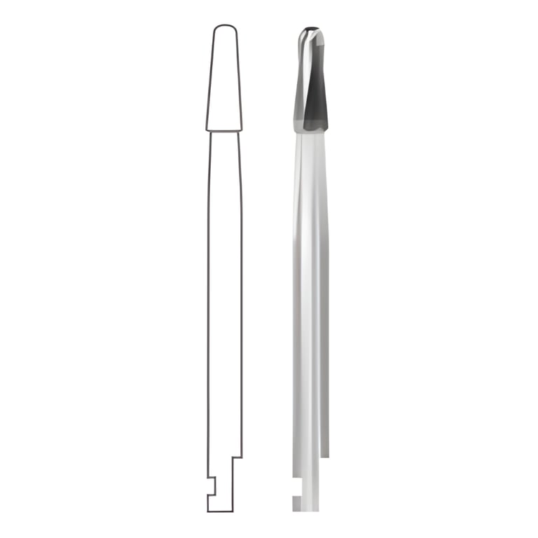 Midwest HP #1172 Taper Dome Crosscut Carbide Bur, 100/Pk. Handpiece-type bur features a tapered