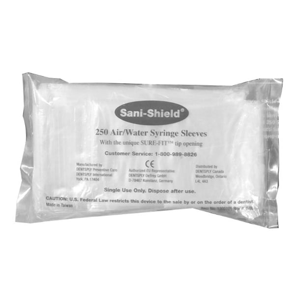 Sani-Shield Universal Air/Water Syringe Sleeve, Clear with Pre-Cut Opening, Box of 250 Sleeves
