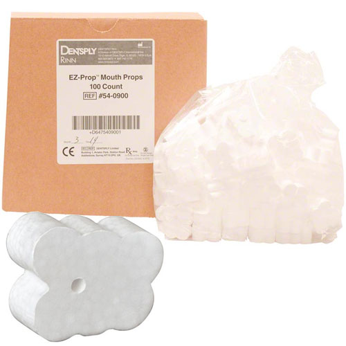 EZ-Prop Mouse Props 100/Bx. Disposable non-elastic styrofoam mouth props help patient hold desired
