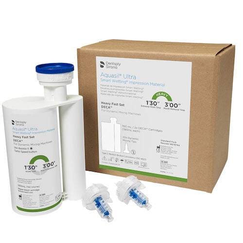 Aquasil Ultra DECA Heavy Fast Set Standard Pack: 2 - 380 mL Cartridges, 20 Dynamic Mixing (678784)