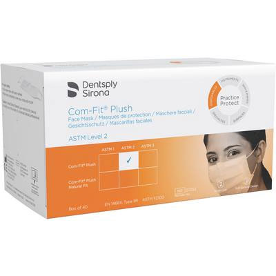 Com-Fit Plush Ear-Loop Face Mask - WHITE 40/Bx. CFP-2 moderate fluid resistance ASTM Level 2