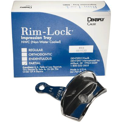 Rim-Lock #44 Large Swivel Solid Metal Impression Tray, 1/Pk. Non-water cooled. Suitable for use