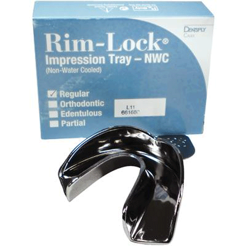 Rim-Lock #L11 Lower Full-Arch Solid Metal Impression Tray, 1/Pk. Non-water cooled. Suitable