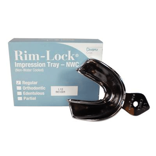 Rim-Lock #L12 Lower Full-Arch Solid Metal Impression Tray, 1/Pk. Non-water cooled. Suitable