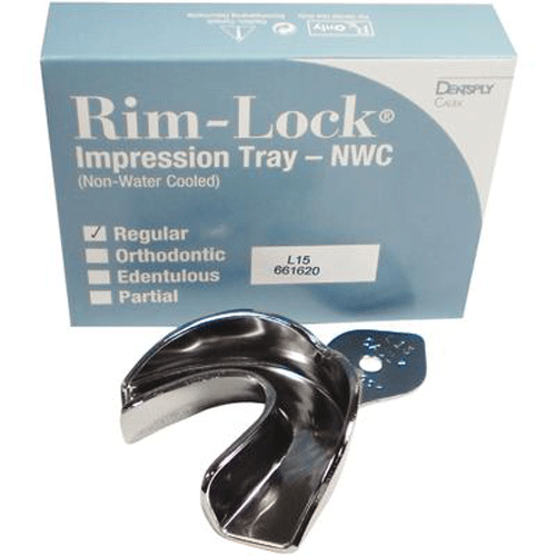 Rim-Lock #L15 Lower Full-Arch Solid Metal Impression Tray, 1/Pk. Non-water cooled. Suitable