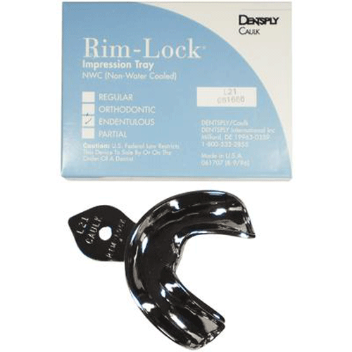 Rim-Lock #L21 Lower Full-Arch Edentulous Solid Metal Impression Tray, 1/Pk. Non-water cooled