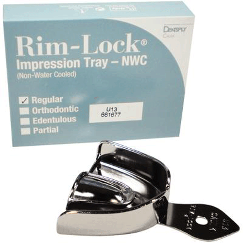 Rim-Lock #U13 Upper Full-Arch Solid Metal Impression Tray, 1/Pk. Non-water cooled. Suitable