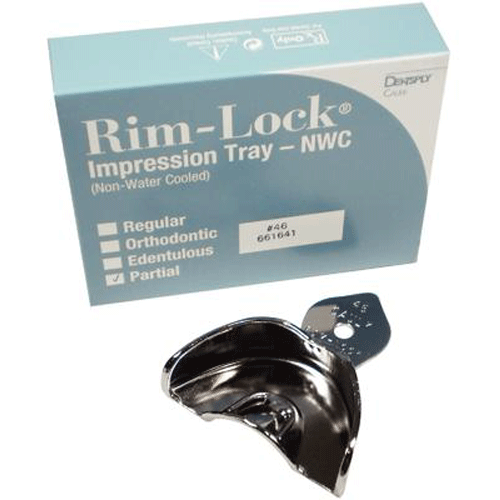 Rim-Lock #46 Upper Anterior Partial Solid Metal Impression Tray, 1/Pk. Non-water cooled. Suitable
