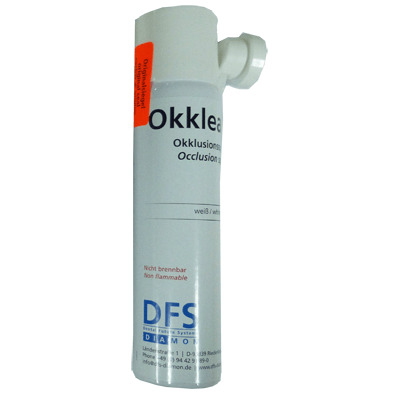 Okklean Occlusion white spray. 75ml can of spray. Non-flammable. Incl. tube nozzle, Insoluble
