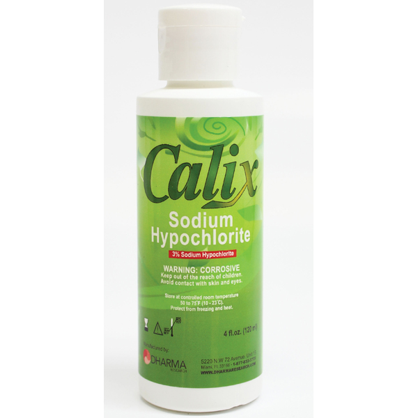 Calix Sodium Hypochlorite Solution, 3% concentration, 125 ml bottle
