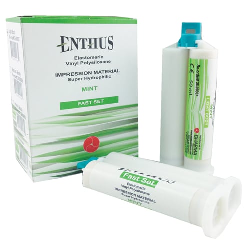 Enthus Heavy Body Fast Set 4x50ml cartridges vinyl polysiloxane impression material, super