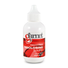 Garnet Disclosing Solution, 2 oz. (60 ml) Bottle. Concentrated, fast acting solution