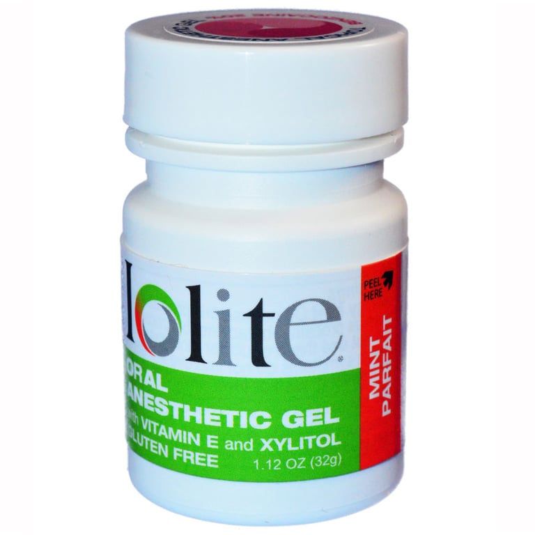 Iolite Topical Anesthetic Gel, 20% Benzocaine, Mint Parfait , 1.12 oz Jar, 1/Pk. Fast-acting