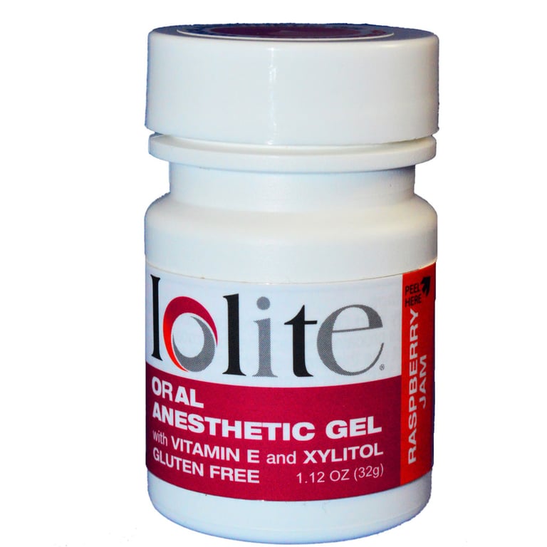 Iolite Topical Anesthetic Gel, 20% Benzocaine, Raspberry Jam, 1.12 oz Jar, 1/Pk. Fast-acting