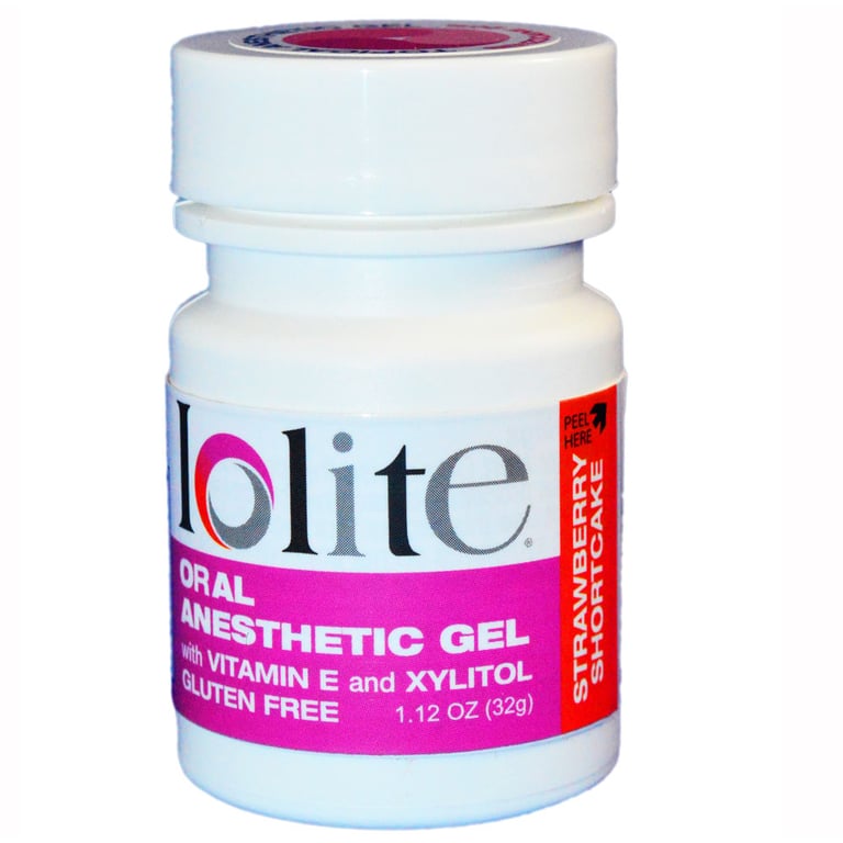 Iolite Topical Anesthetic Gel, 20% Benzocaine, Strawberry Shortcake, 1.12 oz Jar, 1/Pk