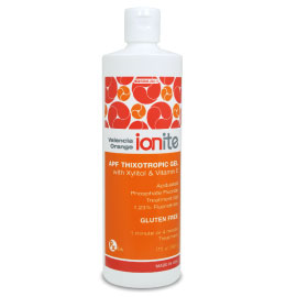 Ionite 1.23% APF Fluoride Gel - VALENCIA ORANGE, 17 oz. Economical and quick application fluoride