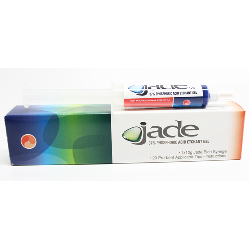 Jade Blue Etchant Gel, Uni-Syringe Kit: 1 x 12g Syringe & 20 Pre-Bent 23ga Blue Applicator Tips