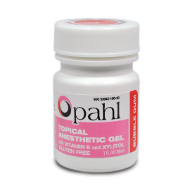 Opahl Topical Anesthetic Gel 20% Benzocaine - BUBBLE GUM 1 oz. Fast-acting with no systemic