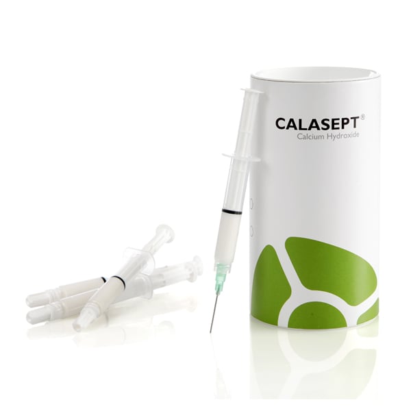 Calasept Bulk Kit, 20 Packed Syringes and 100 Needles. Pure calcium hydroxide powder mixed