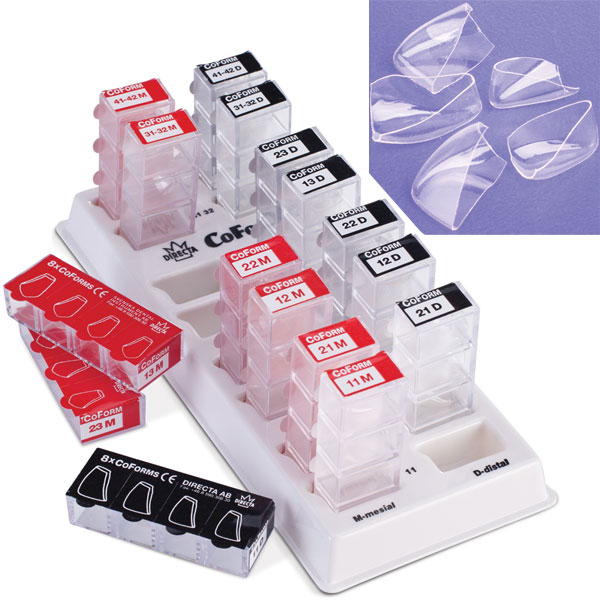 CoForm 128-Piece Matrix Kit: 2 each of 4 sizes for 8 Mesial Corners and 2 each of 4 sizes for 8