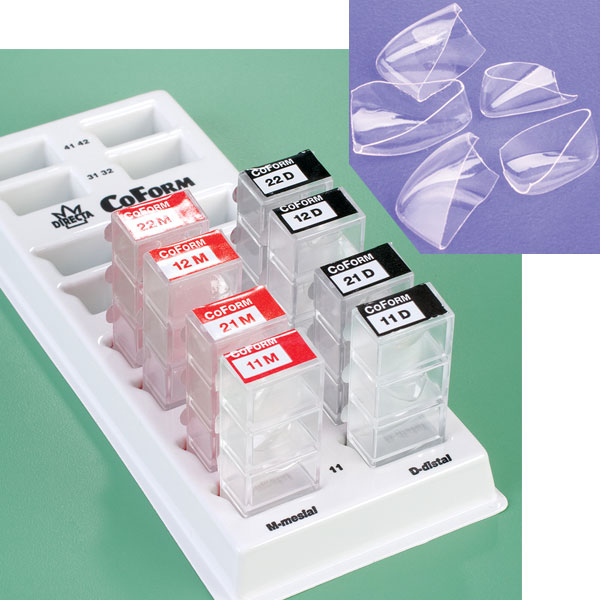 CoForm 64-Piece Matrix Kit: Sizes 11, 12, 21, 22, Mesial & Distal (8 of each size). Innovative aid