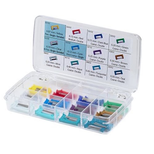 ContacEZ IPR (0.07mm - 0.50mm) Rainbow Set 24/Pk: 3x Yellow Starter, 3x Red Opener, 3x Dark Blue