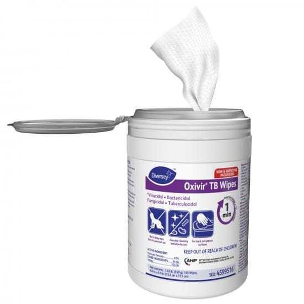 Oxivir Tb .5% Hydrogen Peroxide Disinfectant Wipes, 160 Wipes/Can, Case of 12. Compatible