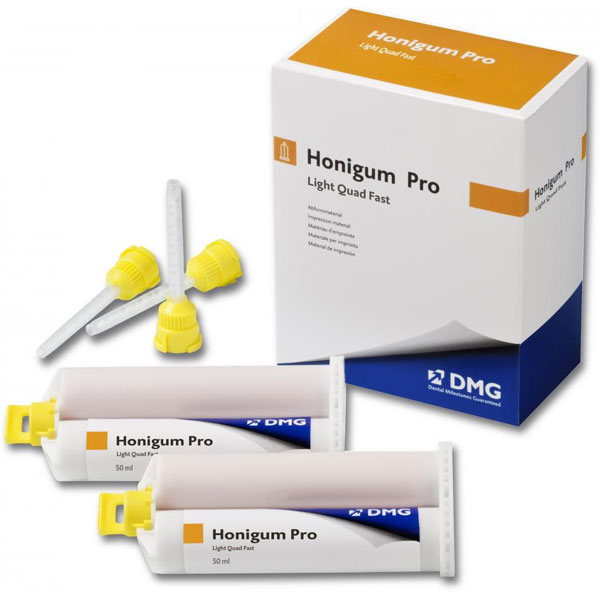 Honigum Pro Automix LIGHT QuadFast Impression Material 2 - 50 ml Cartridges & 10 Automix &