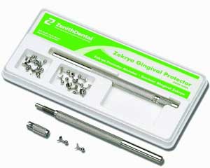 Zekrya Gingival Protector kit, stainless steel with 1 Swivel Handle, 10 Small Arcs and 10 Large