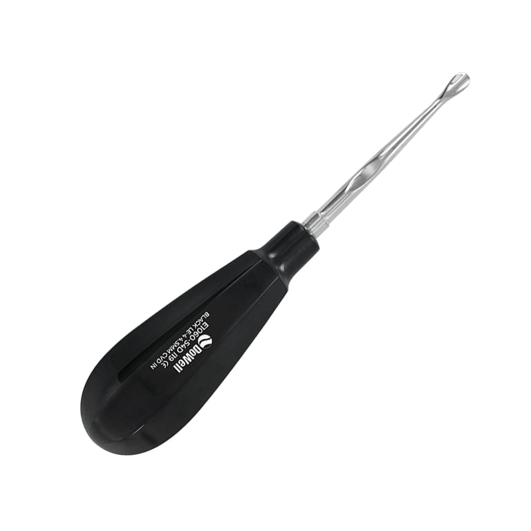 DoWell Black Line #LE-4 Elevator, Curved In, 4.4mm, 1/Pk. Features Black Titanium Handle and sharp