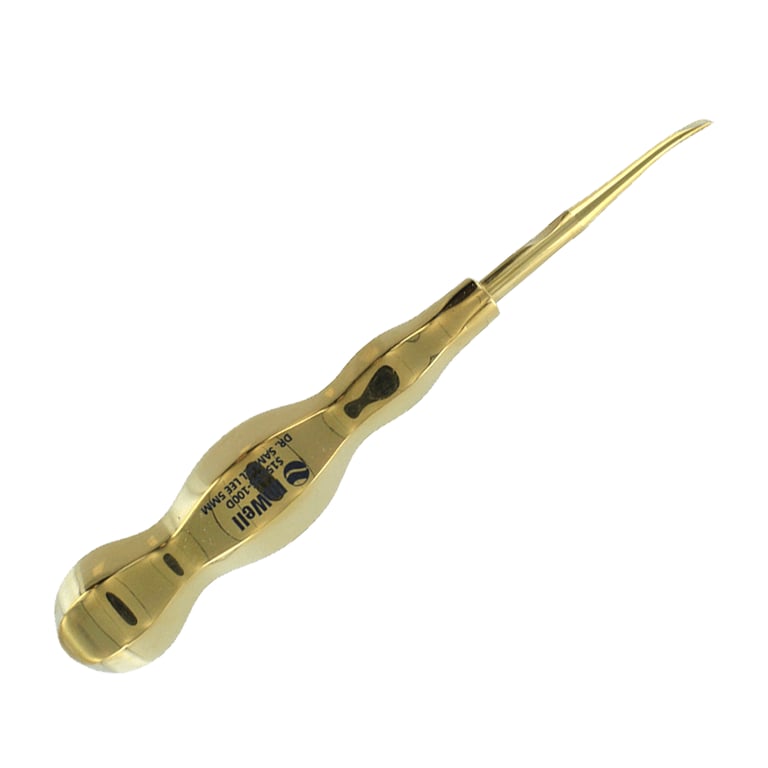 DoWell 5mm Gold Titanium Luxating Elevator, Curved Out, 1/Pk. Features a coated tip that's part