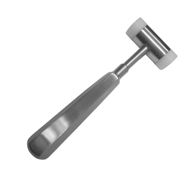 DoWell 18cm Mead Mallet, Mini, 1/Pk. Features replaceable white plastic and silicone contact pads