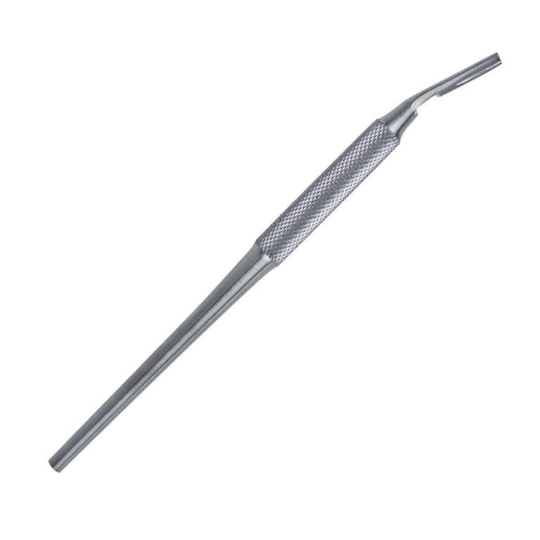 DoWell #5A Stainless Steel Round Scalpel Handle, 14.5cm, 1/Pk. Designed to hold and support