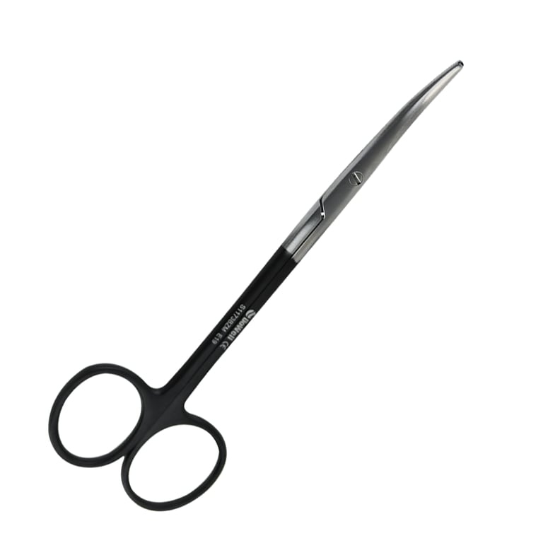 DoWell 14.5cm Metzenbaum Black Titanium Gum Scissors, Serrated, Curved, 1/Pk. Designed by Dr. Ziv