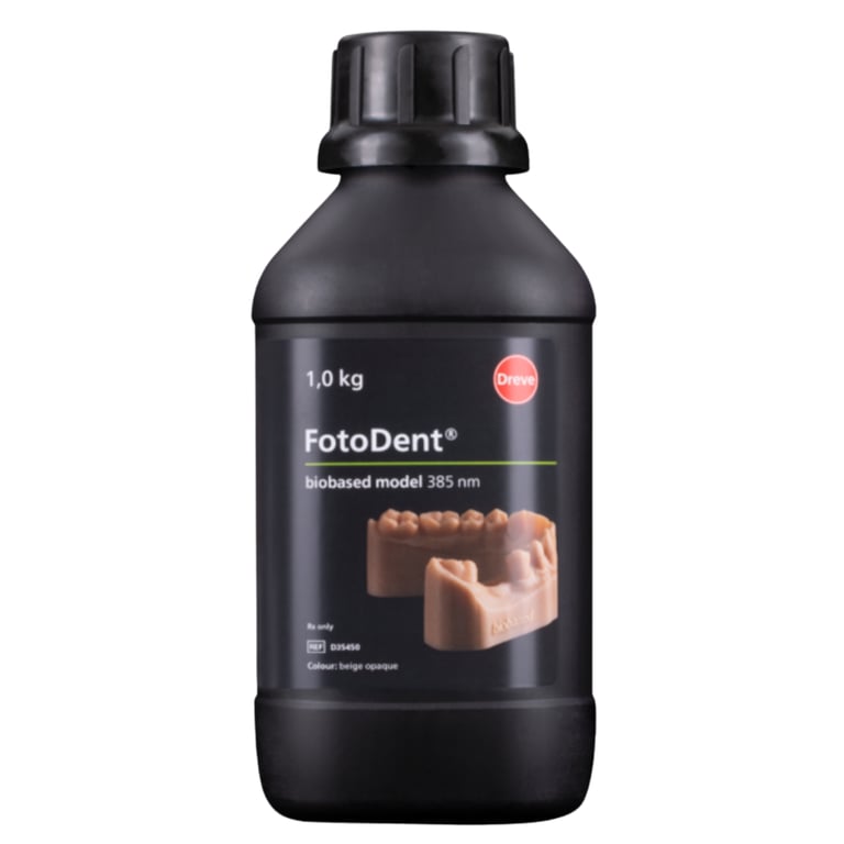 FotoDent Biobased Model Resin, 385 nm, Beige Opaque, 1kg Bottle, 1/Pk. Replaces half the fossil