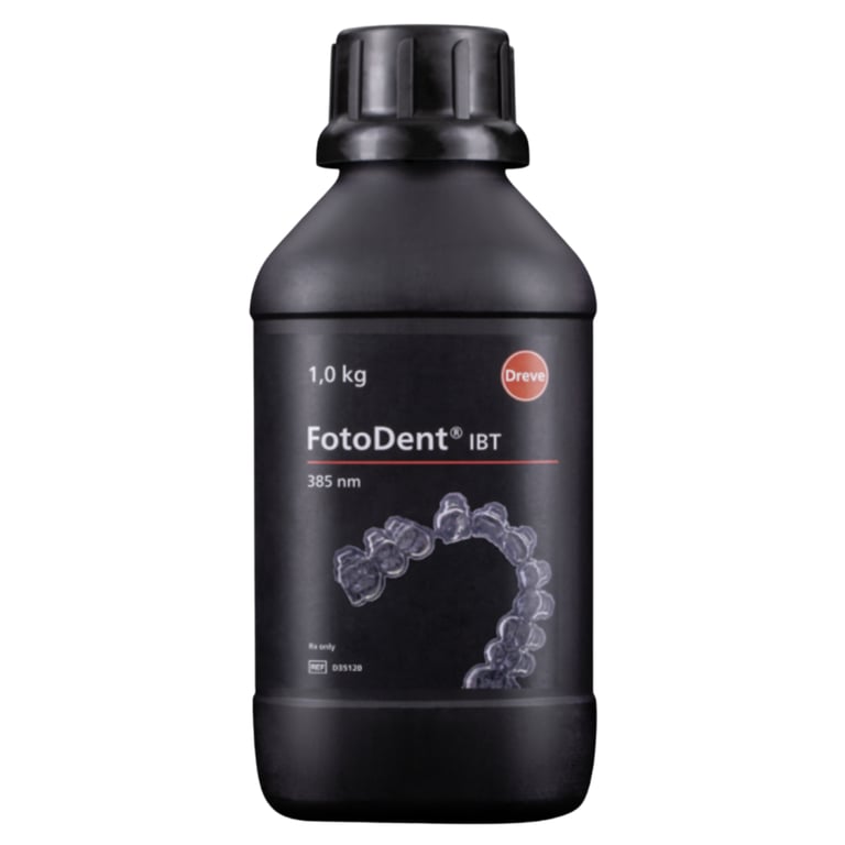 FotoDent Indirect Bonding Tray Resin, 385/405 nm, Clear Transparent, 1kg Bottle, 1/Pk. Prints