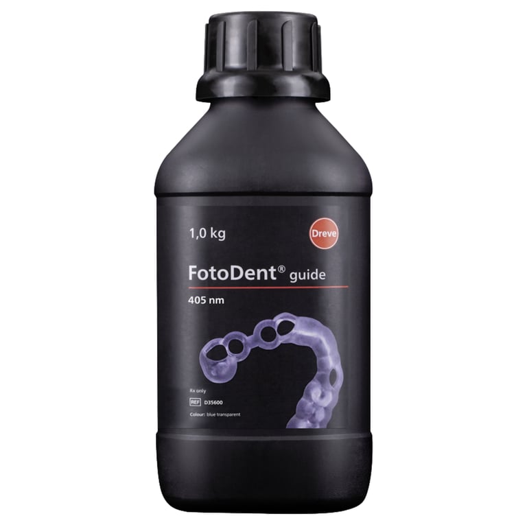 FotoDent Surgical Guide Resin, 385/405 nm, Blue Transparent, 1kg Bottle, 1/Pk. Prints dental drill