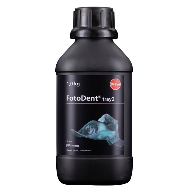FotoDent Tray2 Impression Tray Resin, 385/405 nm, Green Transparent, 1kg Bottle, 1/Pk. Prints
