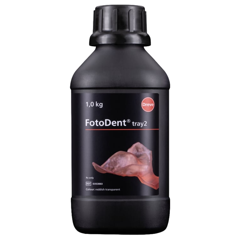 FotoDent Tray2 Impression Tray Resin, 385/405 nm, Reddish Transparent, 1kg Bottle, 1/Pk. Prints