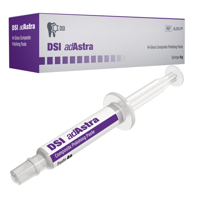 adAstra Polishing Paste, Non-Splatter Mint, 4g Syringe, 1/Pk. Produces a high-luster finish on