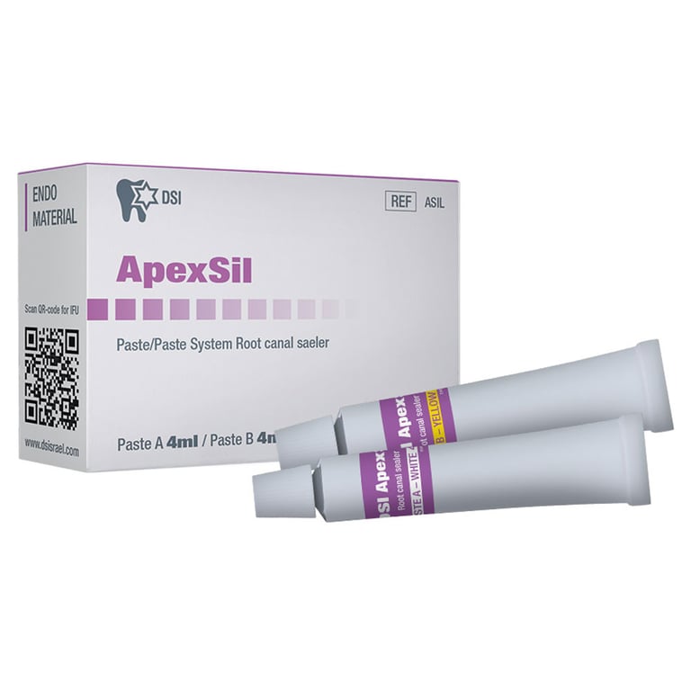 ApexSil Root Canal Sealer Paste, 4 mL Tube, 2/Pk. Includes 1 mixing pad. Silver-free