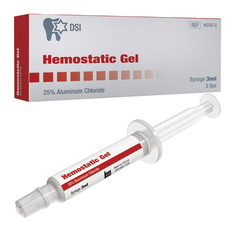 DSI Aluminum Chloride Hemostatic Gel, 25%, Thixotropic, 3ml, Single Kit. Includes: 1 x 3ml