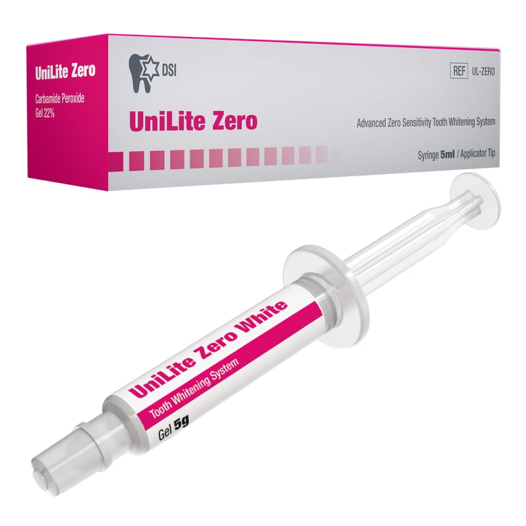 DSI UniLite Zero Teeth Whitening Gel, High Viscosity, 5ml Syringe, 1/Pk. Maintains an optimized pH